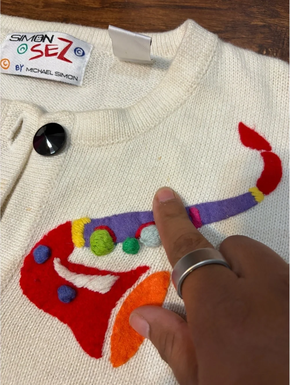 Vintage Simon Sez by Michael Simon instruments cardigan sz 10
